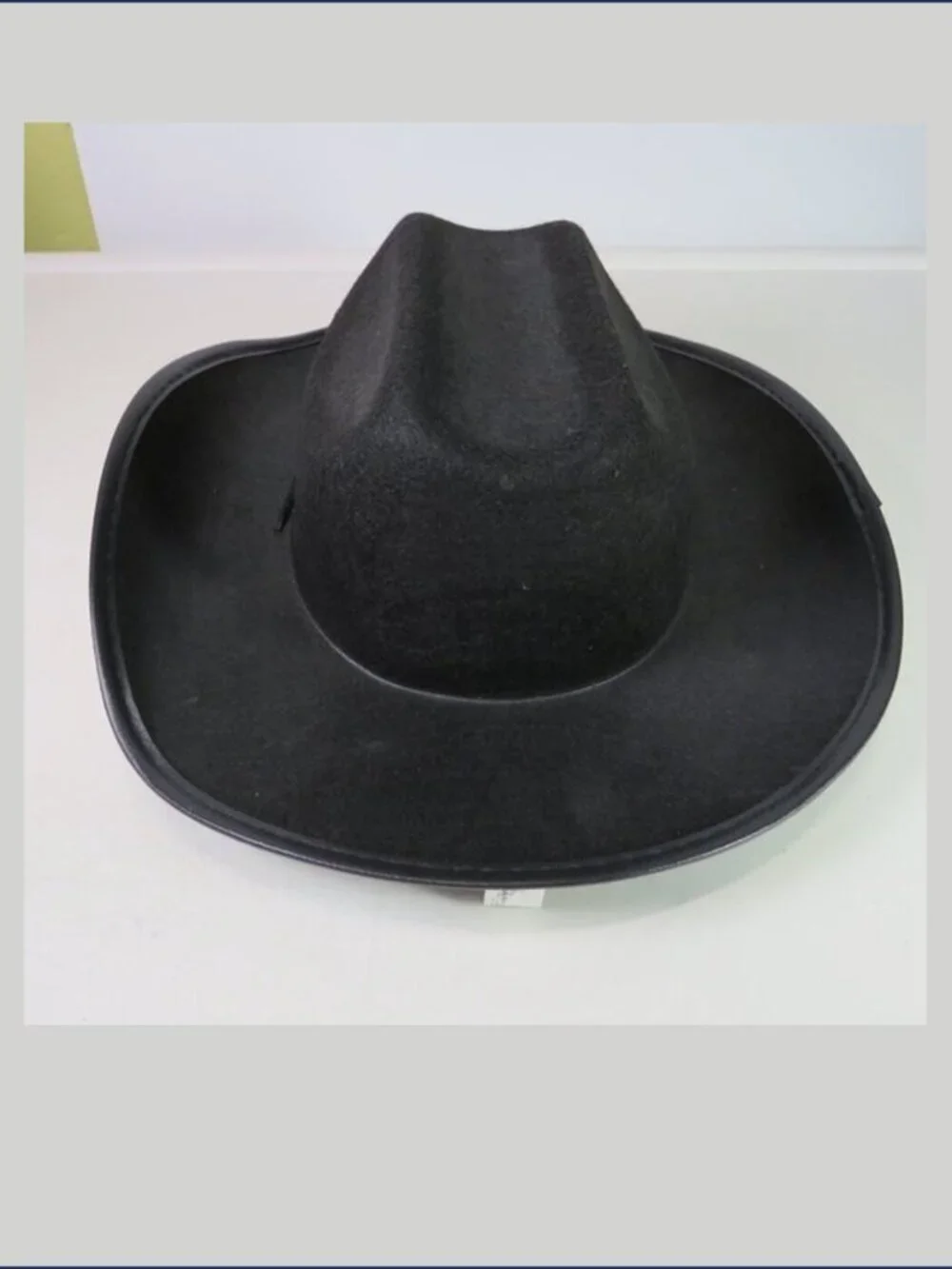 Vintage Kids Black Cowboy Hat Silver Deputy Sheriff Badge Felt Western Costume